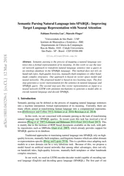 Semantic Parsing Natural Language into SPARQL: Improving Target Language
  Representation with Neural Attention