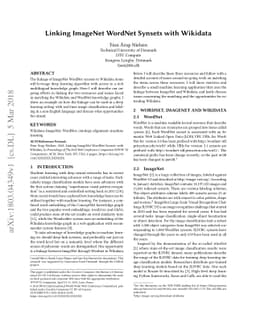 Linking ImageNet WordNet Synsets with Wikidata