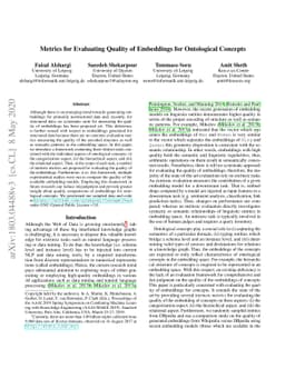 Concept2vec: Metrics for Evaluating Quality of Embeddings for
  Ontological Concepts