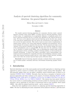 Analysis of spectral clustering algorithms for community detection: the
  general bipartite setting