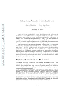 Categorizing Variants of Goodhart's Law