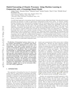 Hybrid Forecasting of Chaotic Processes: Using Machine Learning in
  Conjunction with a Knowledge-Based Model