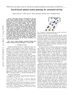 Search-based optimal motion planning for automated driving