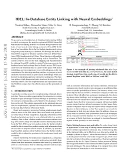 IDEL: In-Database Entity Linking with Neural Embeddings