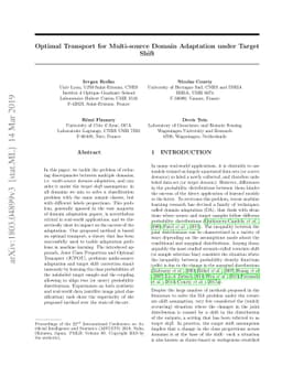 Optimal Transport for Multi-source Domain Adaptation under Target Shift