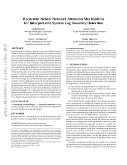 Recurrent Neural Network Attention Mechanisms for Interpretable System
  Log Anomaly Detection