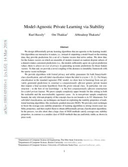 Model-Agnostic Private Learning via Stability
