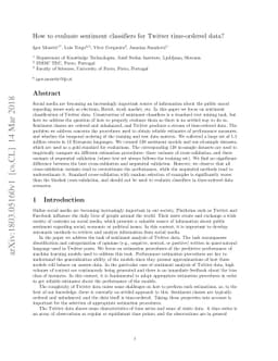 How to evaluate sentiment classifiers for Twitter time-ordered data?
