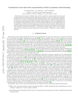 Geometrical versus time-series representation of data in quantum control
  learning