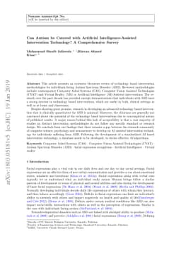 Can Autism be Catered with Artificial Intelligence-Assisted Intervention
  Technology? A Literature Review