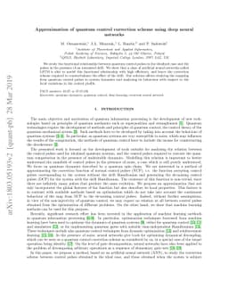 Approximation of quantum control correction scheme using deep neural
  networks