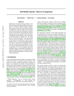 Self-Similar Epochs: Value in Arrangement