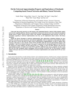 On the Universal Approximation Property and Equivalence of Stochastic
  Computing-based Neural Networks and Binary Neural Networks