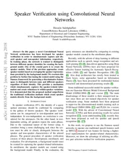 Speaker Verification using Convolutional Neural Networks