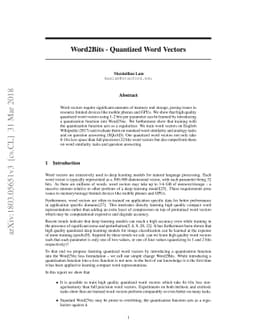 Word2Bits - Quantized Word Vectors