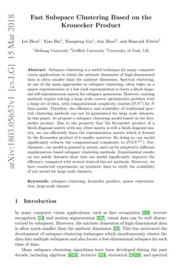 Fast Subspace Clustering Based on the Kronecker Product
