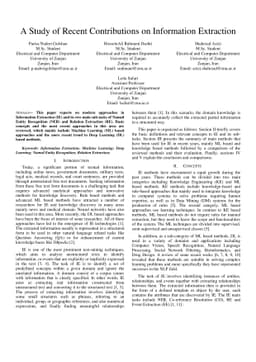 A Study of Recent Contributions on Information Extraction