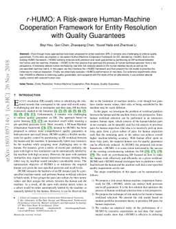 r-HUMO: A Risk-Aware Human-Machine Cooperation Framework for Entity
  Resolution with Quality Guarantees