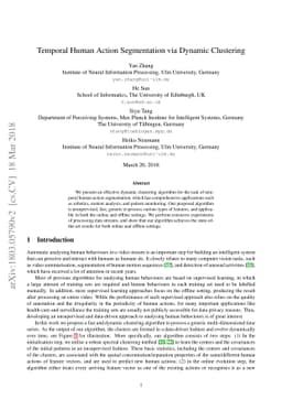 Temporal Human Action Segmentation via Dynamic Clustering
