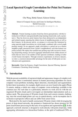 Local Spectral Graph Convolution for Point Set Feature Learning