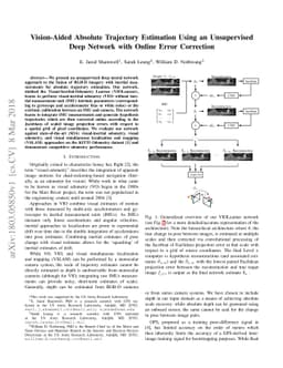 Vision-Aided Absolute Trajectory Estimation Using an Unsupervised Deep
  Network with Online Error Correction