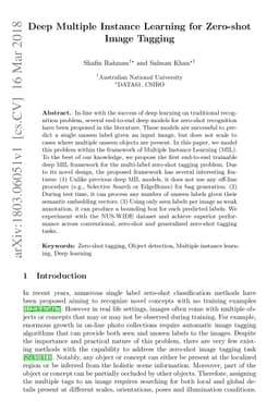 Deep Multiple Instance Learning for Zero-shot Image Tagging
