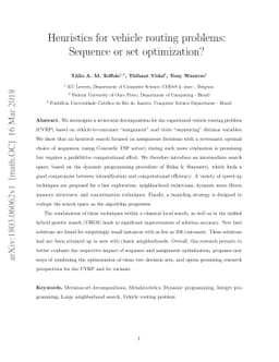Heuristics for vehicle routing problems: Sequence or set optimization?