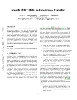 Impacts of Dirty Data: and Experimental Evaluation