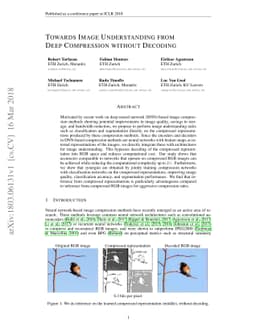 Towards Image Understanding from Deep Compression without Decoding
