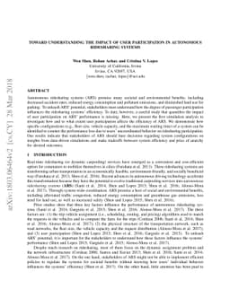 Toward Understanding the Impact of User Participation in Autonomous
  Ridesharing Systems
