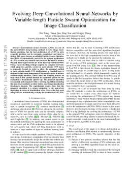 Evolving Deep Convolutional Neural Networks by Variable-length Particle
  Swarm Optimization for Image Classification