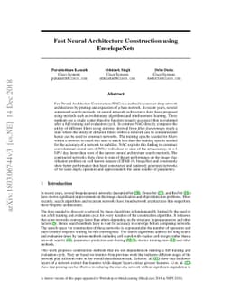 Fast Neural Architecture Construction using EnvelopeNets