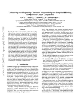 Comparing and Integrating Constraint Programming and Temporal Planning
  for Quantum Circuit Compilation