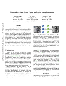 Nonlocal Low-Rank Tensor Factor Analysis for Image Restoration