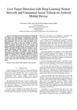 Live Target Detection with Deep Learning Neural Network and Unmanned
  Aerial Vehicle on Android Mobile Device