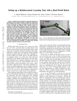 Setting up a Reinforcement Learning Task with a Real-World Robot