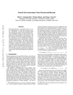 Neural Text Generation: Past, Present and Beyond
