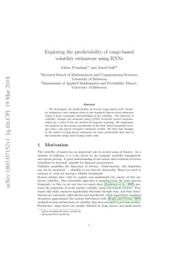 Exploring the predictability of range-based volatility estimators using
  RNNs