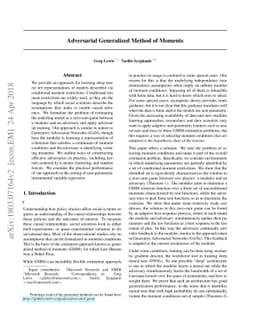 Adversarial Generalized Method of Moments