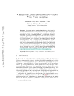 A Temporally-Aware Interpolation Network for Video Frame Inpainting