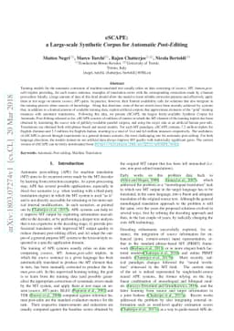 eSCAPE: a Large-scale Synthetic Corpus for Automatic Post-Editing