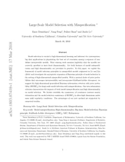 Large-Scale Model Selection with Misspecification