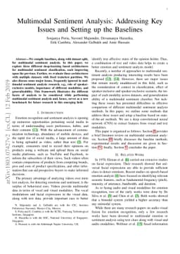 Multimodal Sentiment Analysis: Addressing Key Issues and Setting up the
  Baselines