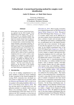 UnibucKernel: A kernel-based learning method for complex word
  identification