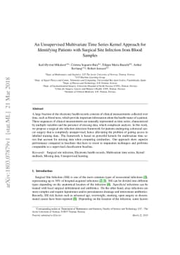 An Unsupervised Multivariate Time Series Kernel Approach for Identifying
  Patients with Surgical Site Infection from Blood Samples