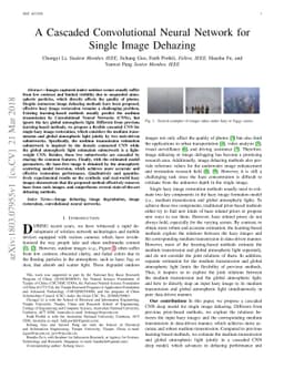 A Cascaded Convolutional Neural Network for Single Image Dehazing
