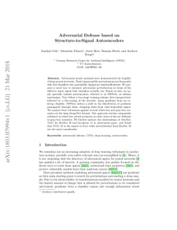 Adversarial Defense based on Structure-to-Signal Autoencoders