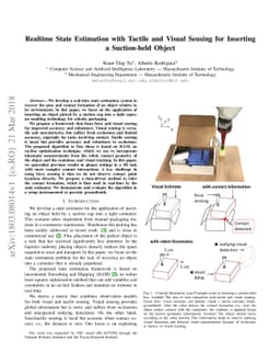 Realtime State Estimation with Tactile and Visual Sensing for Inserting
  a Suction-held Object