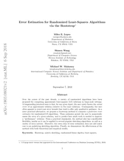 Error Estimation for Randomized Least-Squares Algorithms via the
  Bootstrap
