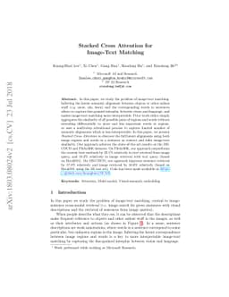Stacked Cross Attention for Image-Text Matching